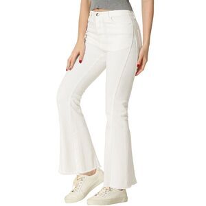 Vintage Flare Jeans High Waist Stretch Denim Bell Bottoms Jeans White